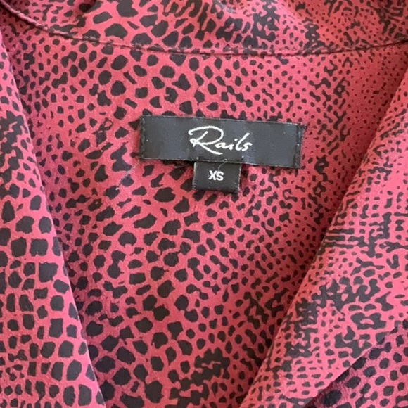 Rebel Red Python Silk Blouse by Rails - Picture 3 of 5